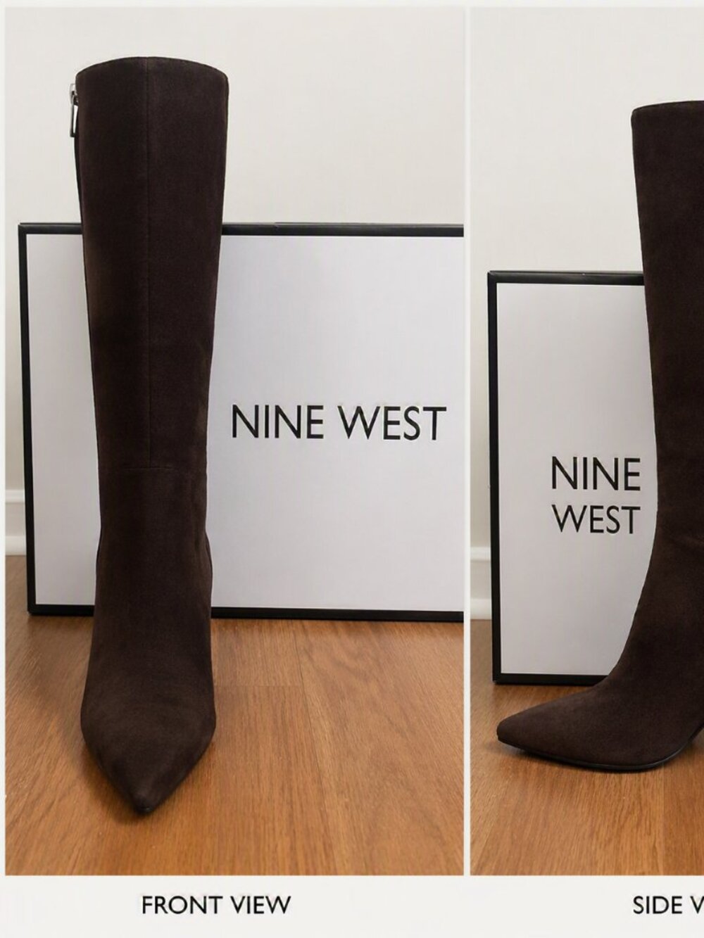 Nine West Suede Dark Brown Knee-High Boots – Classic & Chic